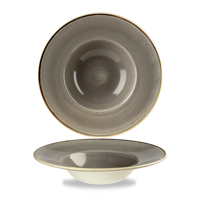 Churchill Stonecast Grey Profile kom met brede rand Ø 24 cm – porseleinen kom voor restaurants
