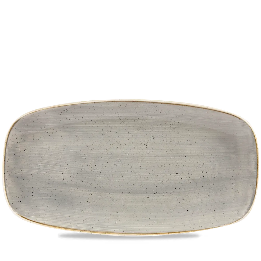 Churchill Stonecast Grey chef's ovaal bord 35,5x18,9 cm – grijs bord voor fine dining