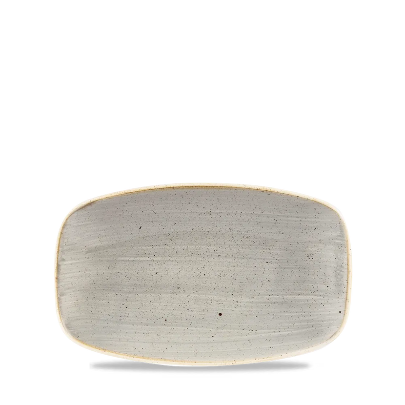 Churchill Stonecast Grey ovaal chef's bord 20 x 12,1 cm – porseleinen presenteerbord voor de horeca