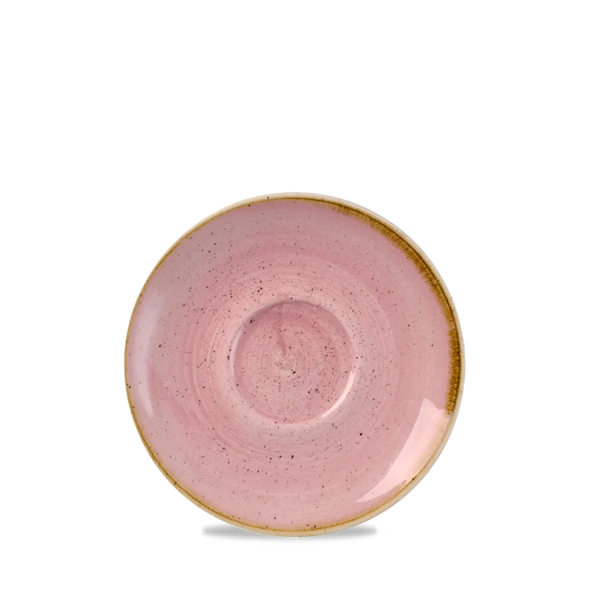Churchill Stonecast Petal Pink cappuccinoschotel Ø 15,6 cm – gespikkelde schotel voor koffie