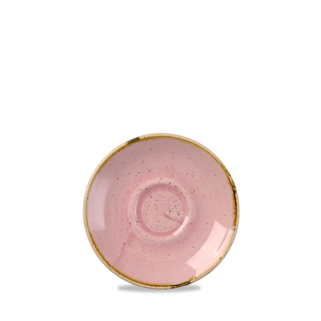 Churchill Stonecast Petal Pink espressoschotel Ø 11,8 cm – gespikkelde schotel voor koffie