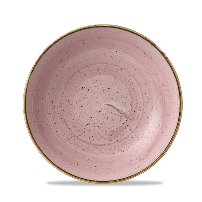 Churchill Stonecast Petal Pink Evolve coupekom Ø 24,8 cm – randloze porseleinen kom voor buffetten en catering
