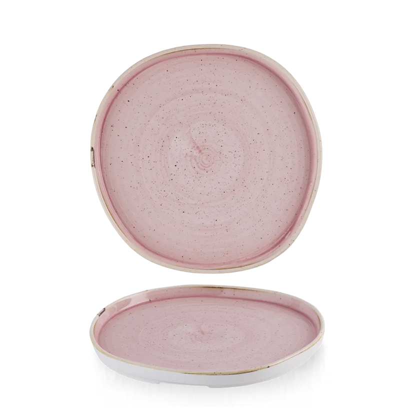 Churchill Stonecast Petal Pink organisch bord met rand Ø 21 cm – zacht roze bord voor horeca