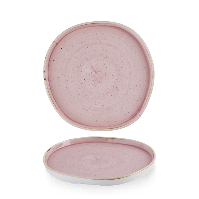 Churchill Stonecast Petal Pink organisch bord met rand Ø 21 cm – zacht roze bord voor horeca