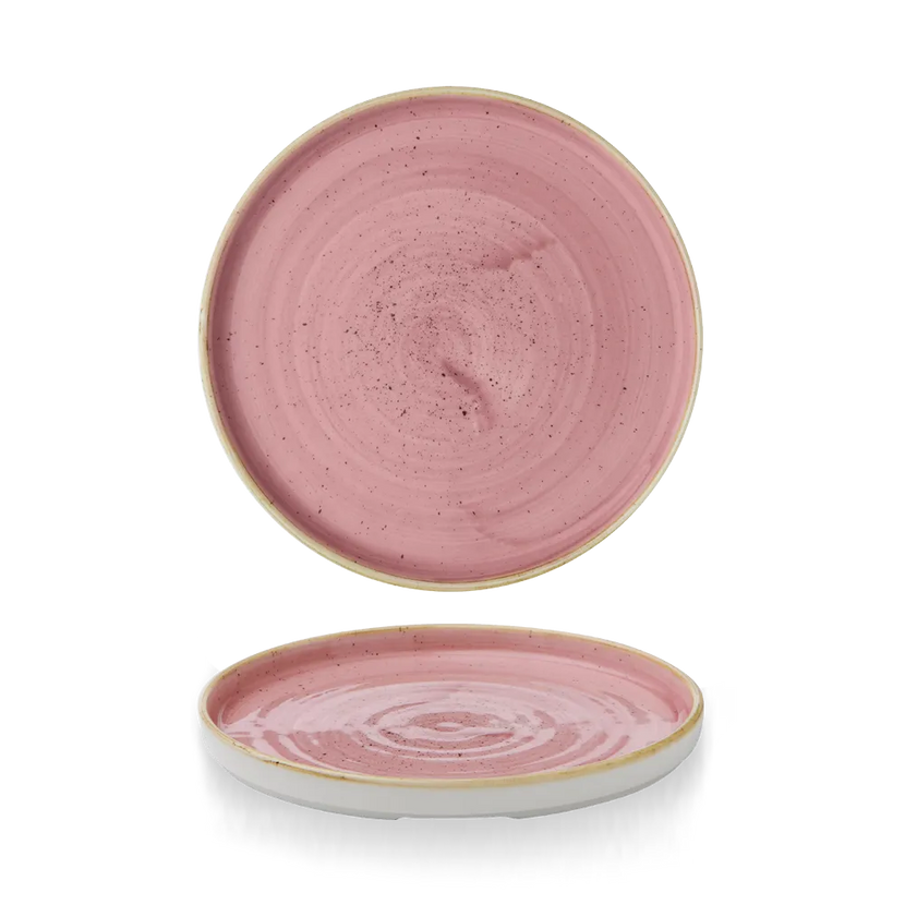 Churchill Stonecast Petal Pink bord met opstaande rand Ø 21 cm – porseleinen bord voor cafés en bars