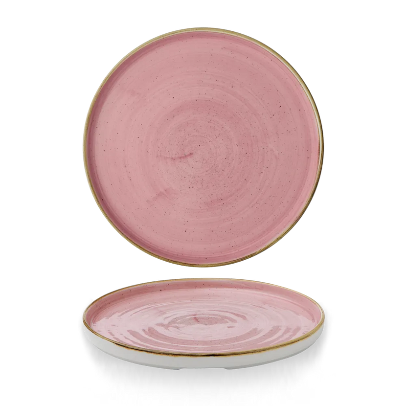 Churchill Stonecast Petal Pink bord met opstaande rand Ø 26 cm – porseleinen bord voor fine dining