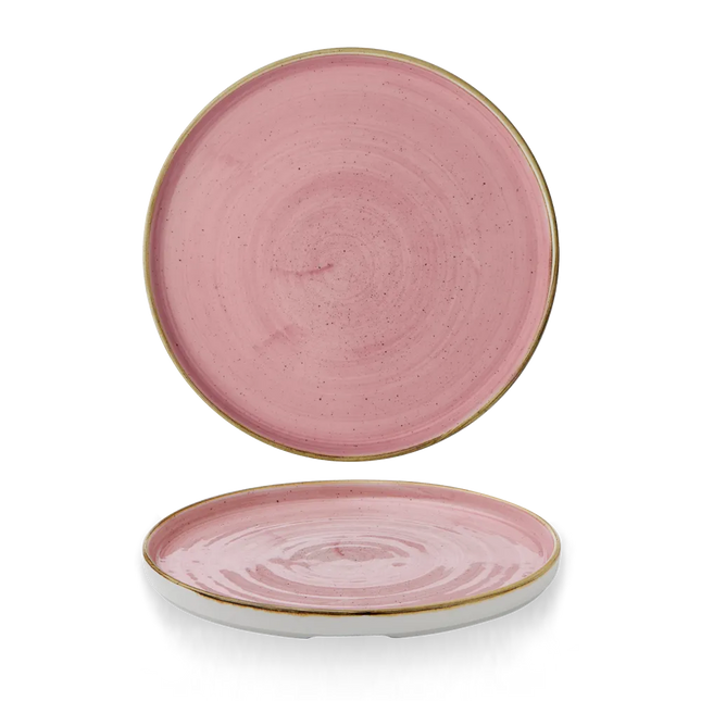 Churchill Stonecast Petal Pink bord met opstaande rand Ø 26 cm – porseleinen bord voor fine dining