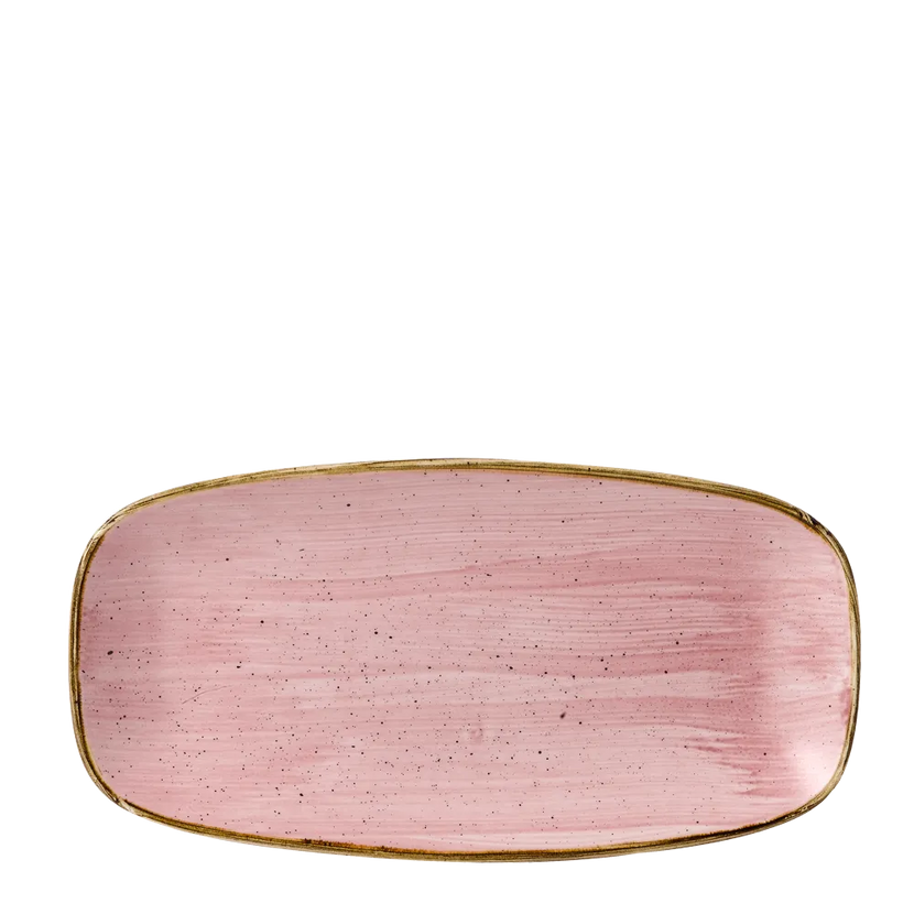 Churchill Stonecast Petal Pink ovaal chef's bord 29,8 x 15,3 cm – porseleinen presenteerbord voor buffetten en catering