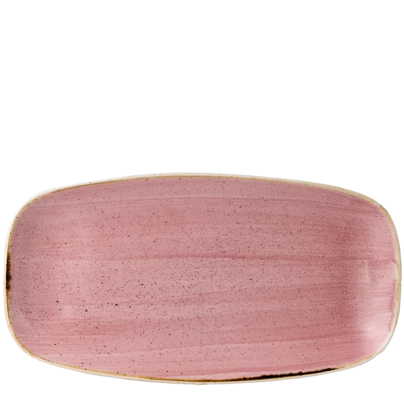 Churchill Stonecast Petal Pink ovaal chef's bord 35,5 x 18,9 cm – groot porseleinen presenteerbord voor professionele keukens