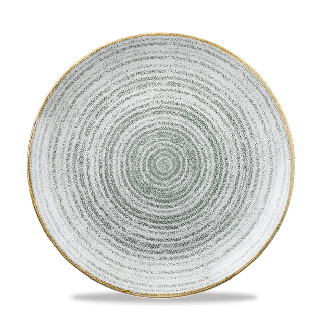 Churchill Studio Prints Stone Grey Evolve coupebord Ø 26 cm – randloos porseleinen bord voor cafés en bars