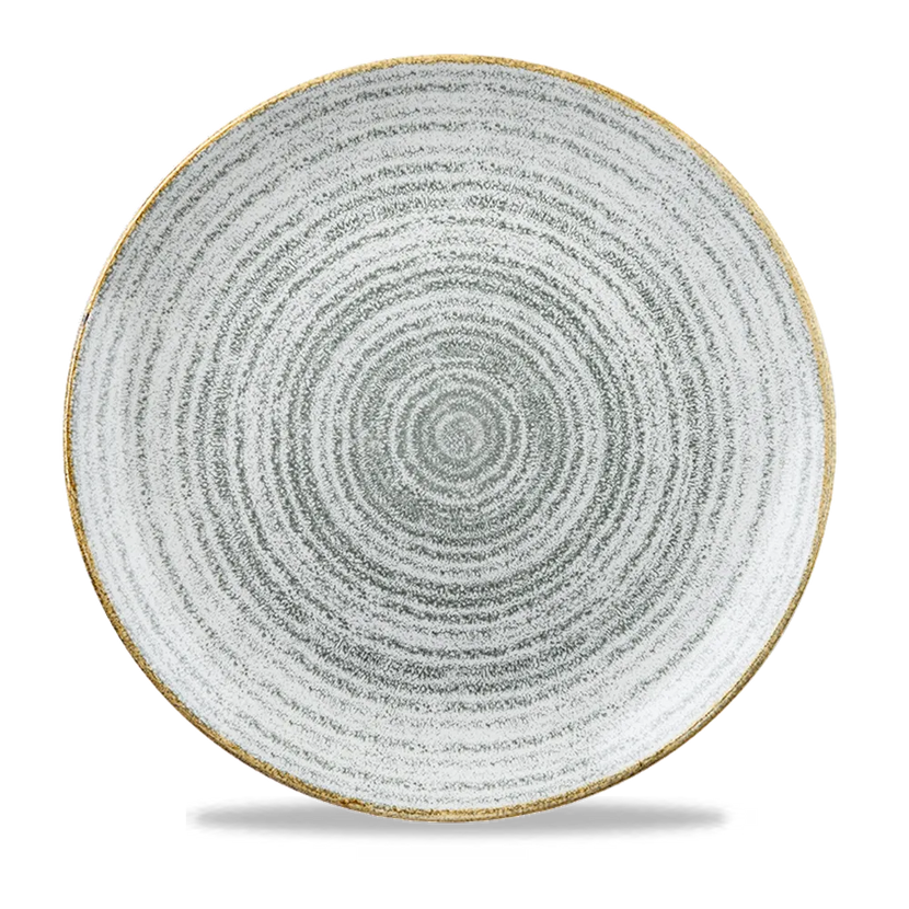 Churchill Studio Prints Stone Grey Evolve coupebord Ø 29 cm – randloos porseleinen bord voor fine dining