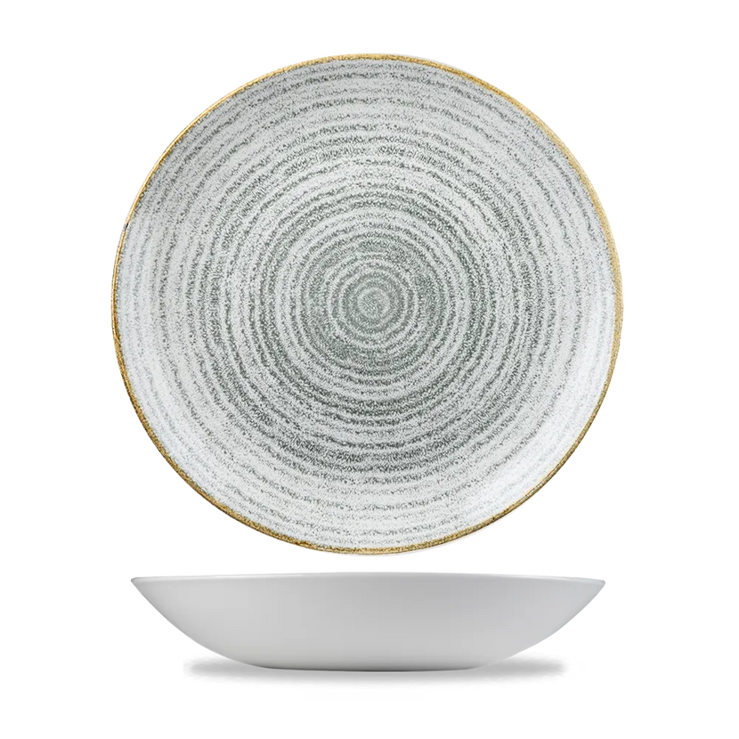 Churchill Studio Prints Stone Grey Evolve coupekom Ø 25 cm – randloze porseleinen kom voor professionele keukens