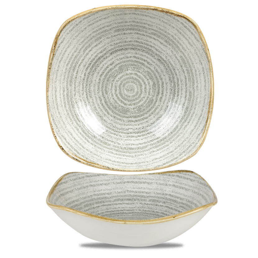 Churchill Studio Prints Stone Grey vierkante kom 24 cm – porseleinen kom voor buffetten en catering