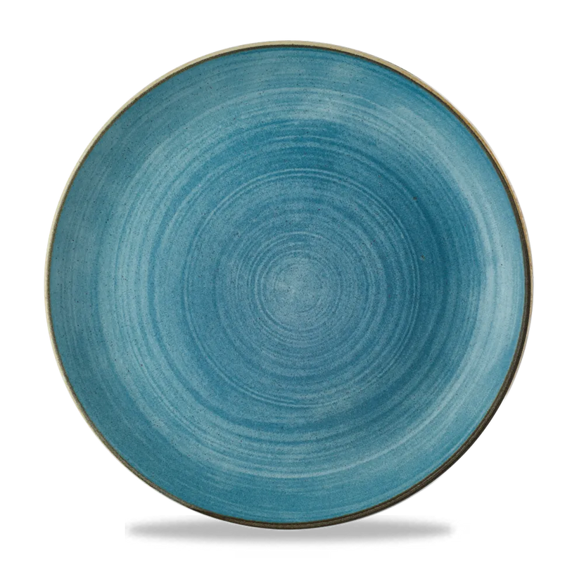 Churchill Stonecast Raw Teal Evolve coupebord Ø 28,8 cm – randloos porseleinen bord voor fine dining