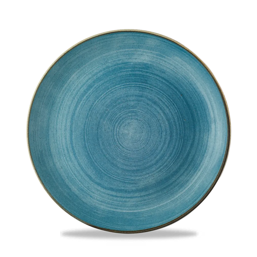 Churchill Stonecast Raw Teal Evolve coupebord Ø 21 cm – randloos porseleinen bord voor restaurants