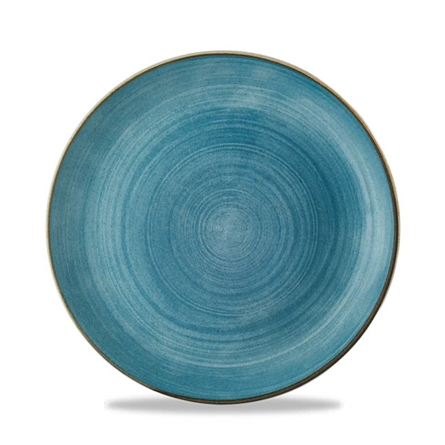 Churchill Stonecast Raw Teal Evolve coupebord Ø 21 cm – randloos porseleinen bord voor restaurants