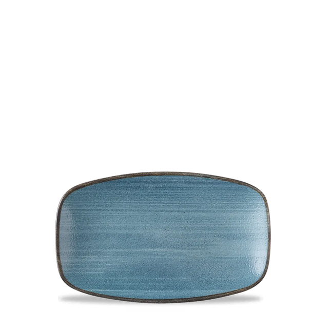 Churchill Stonecast Raw Teal ovaal chef's bord 20x12,1 cm – porseleinen bord voor restaurants