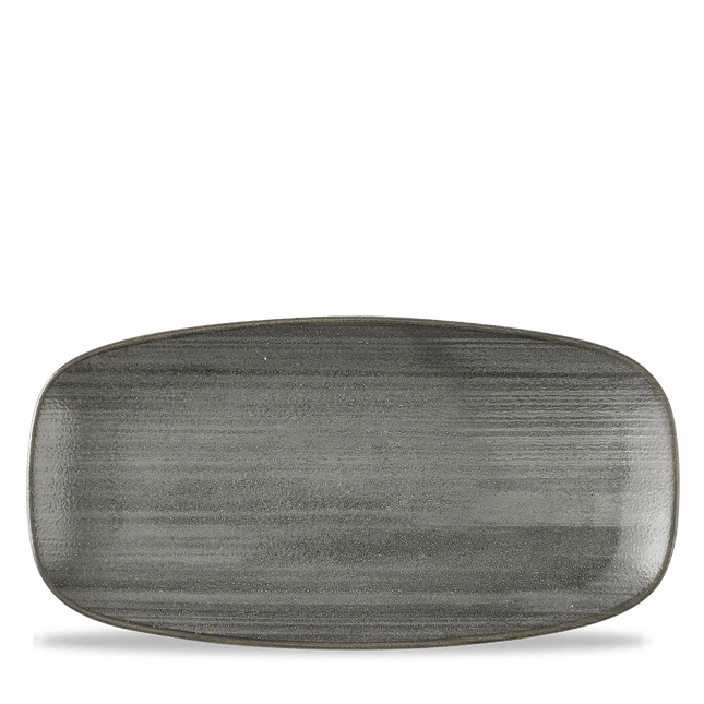 Churchill Stonecast Raw Black ovaal chef's bord 29,8x15,3 cm – porseleinen bord voor fine dining