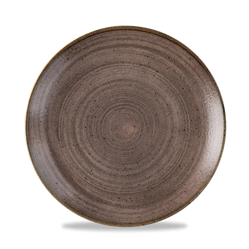 Churchill Stonecast Raw Brown Evolve coupebord Ø 21,7 cm – randloos porseleinen bord voor fine dining