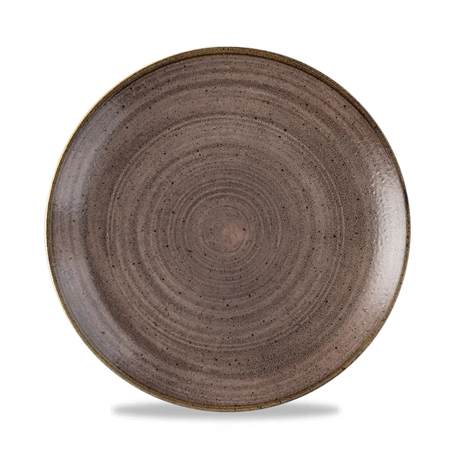 Churchill Stonecast Raw Brown Evolve coupebord Ø 21,7 cm – randloos porseleinen bord voor fine dining