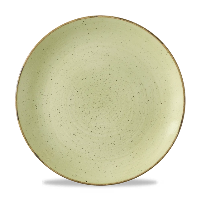 Churchill Stonecast Raw Green coupebord Ø 28,8 cm – gespikkeld porseleinen bord voor restaurants