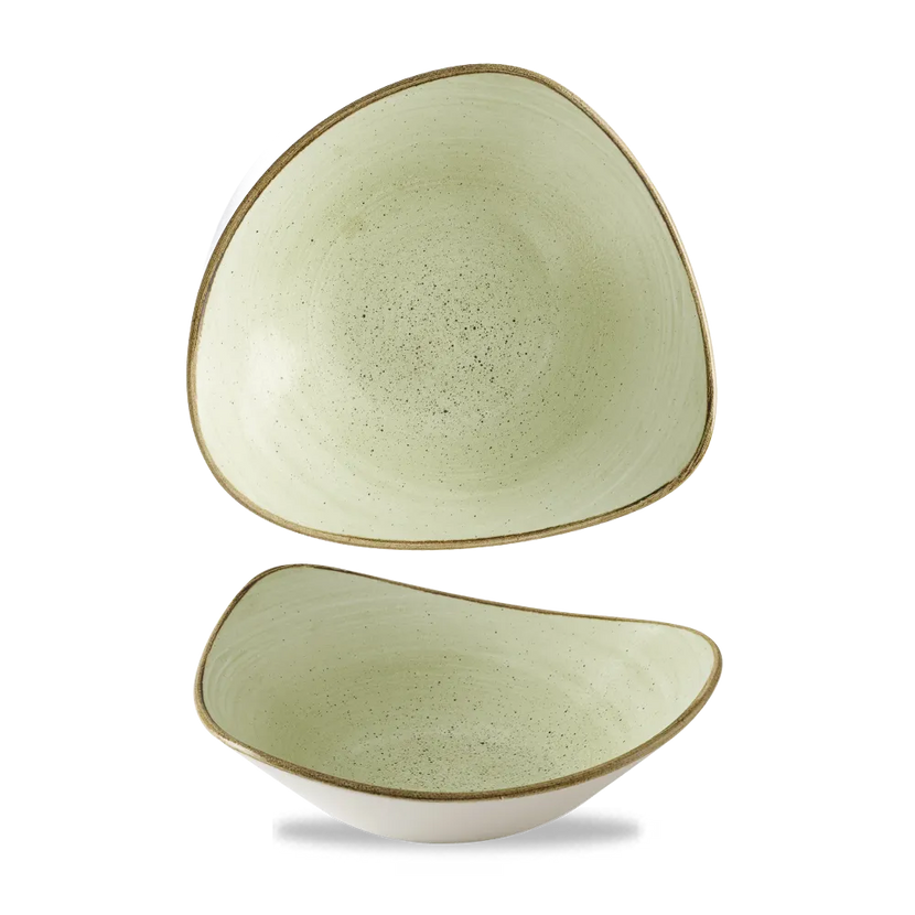 Churchill Stonecast Raw Green lotuskom Ø 22,9 cm – gespikkelde porseleinen kom voor restaurants