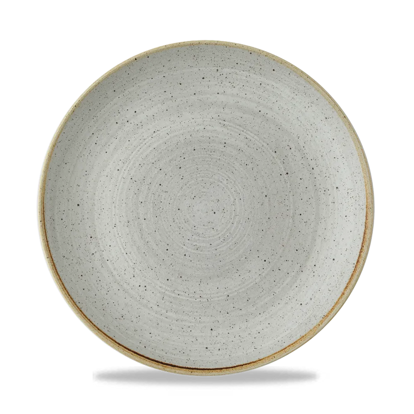 Churchill Stonecast Raw Grey Evolve coupebord Ø 26 cm – randloos porseleinen bord voor de horeca