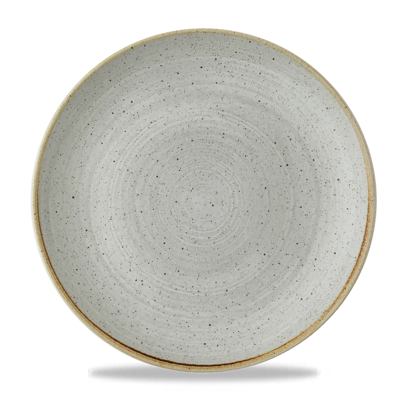 Churchill Stonecast Raw Grey Evolve coupebord Ø 28,8 cm – randloos porseleinen bord voor hotels en restaurants