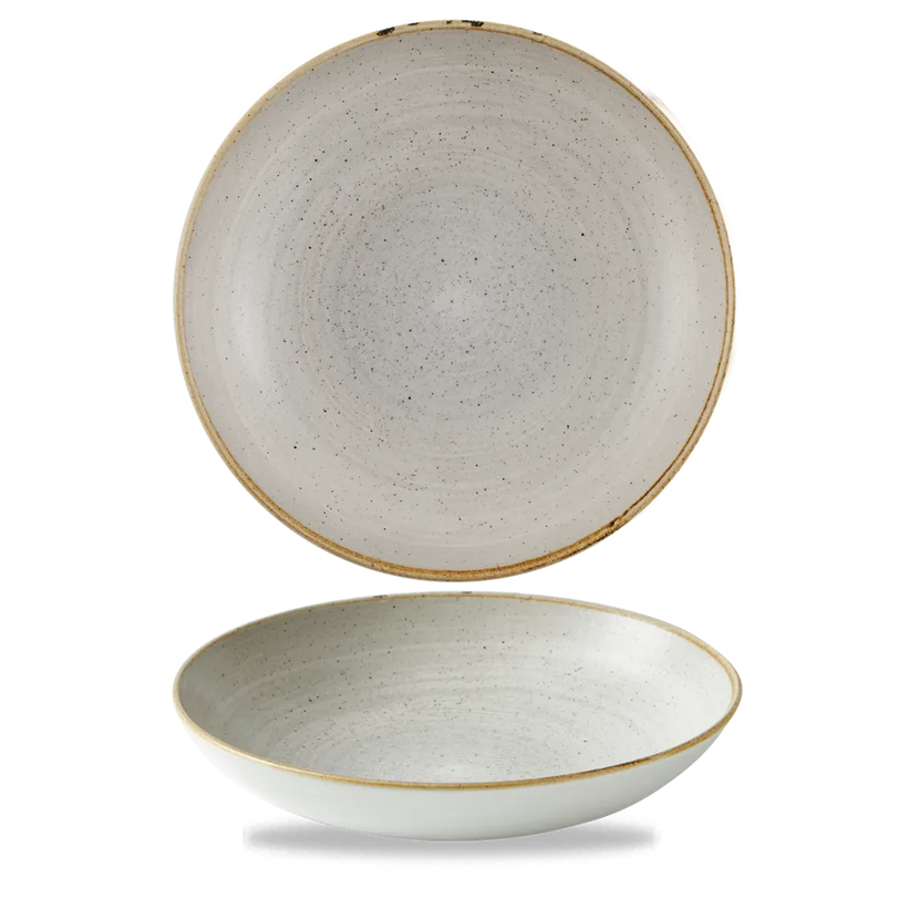 Churchill Stonecast Raw Grey Evolve coupekom Ø 24,8 cm – randloze porseleinen kom voor fine dining