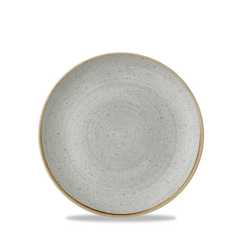 Churchill Stonecast Raw Grey Evolve coupebord Ø 16,5 cm – randloos porseleinen bord voor buffetten en catering