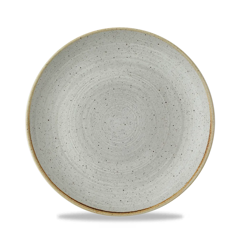 Churchill Stonecast Raw Grey Evolve coupebord Ø 21 cm – randloos porseleinen bord voor professionele keukens