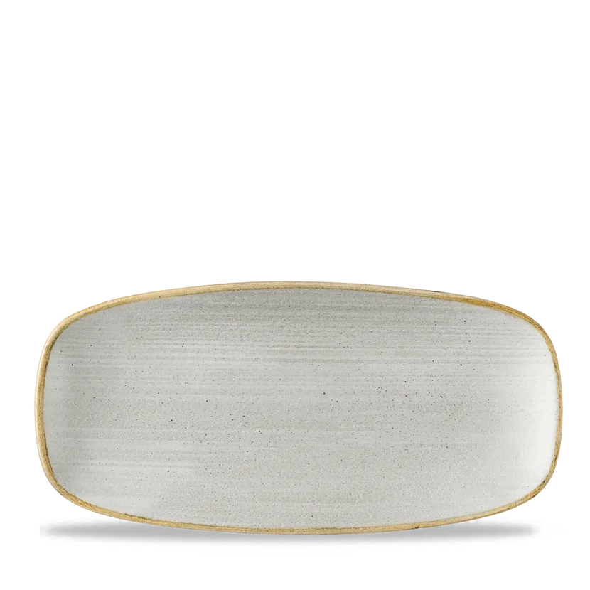 Churchill Stonecast Raw Grey ovaal chef's bord 26,9x12,7 cm – porseleinen bord voor horeca