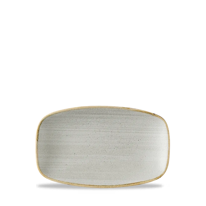 Churchill Stonecast Raw Grey ovaal chef's bord 20x12,1 cm – porseleinen bord voor restaurants