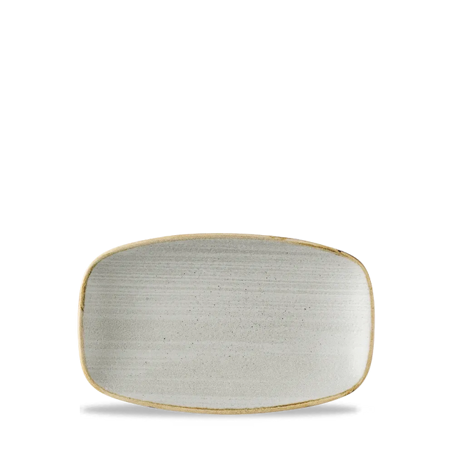 Churchill Stonecast Raw Grey ovaal chef's bord 20x12,1 cm – porseleinen bord voor restaurants