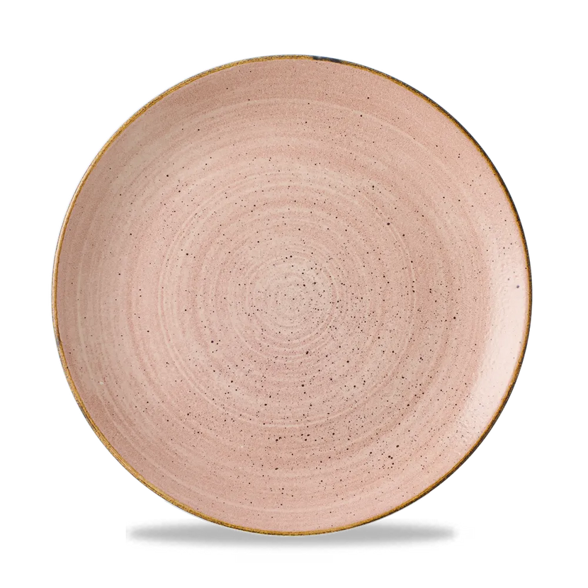 Churchill Stonecast Raw Terracotta Evolve coupebord Ø 26 cm – randloos porseleinen bord voor cafés en bars