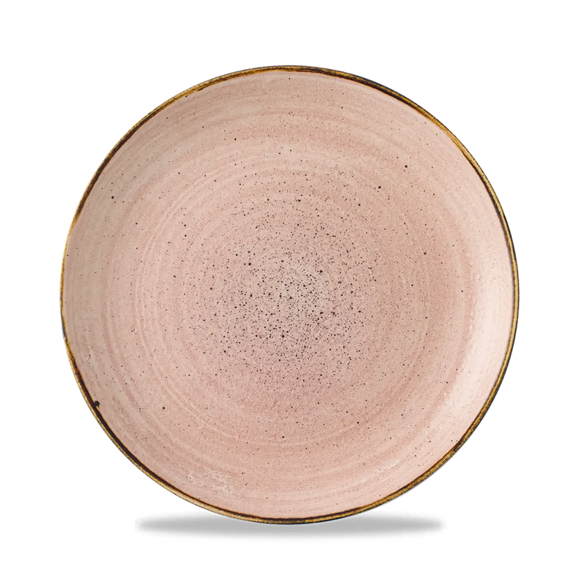 Churchill Stonecast Raw Terracotta Evolve coupebord Ø 21,7 cm – randloos porseleinen bord voor restaurants