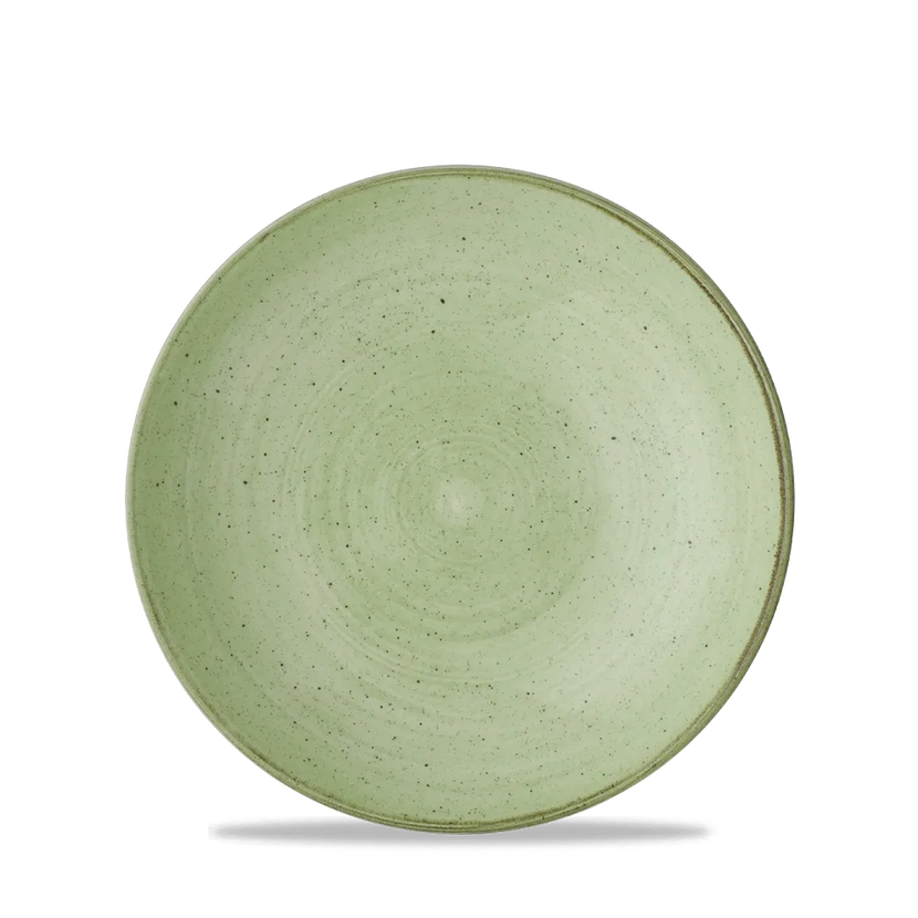 Churchill Stonecast Sage Green coupekom Ø 18,2 cm – randloze gespikkelde kom voor bijgerechten