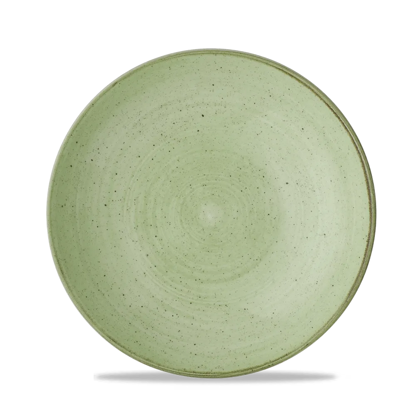 Churchill Stonecast Sage Green Evolve coupekom Ø 24,8 cm – randloze gespikkelde kom voor salades