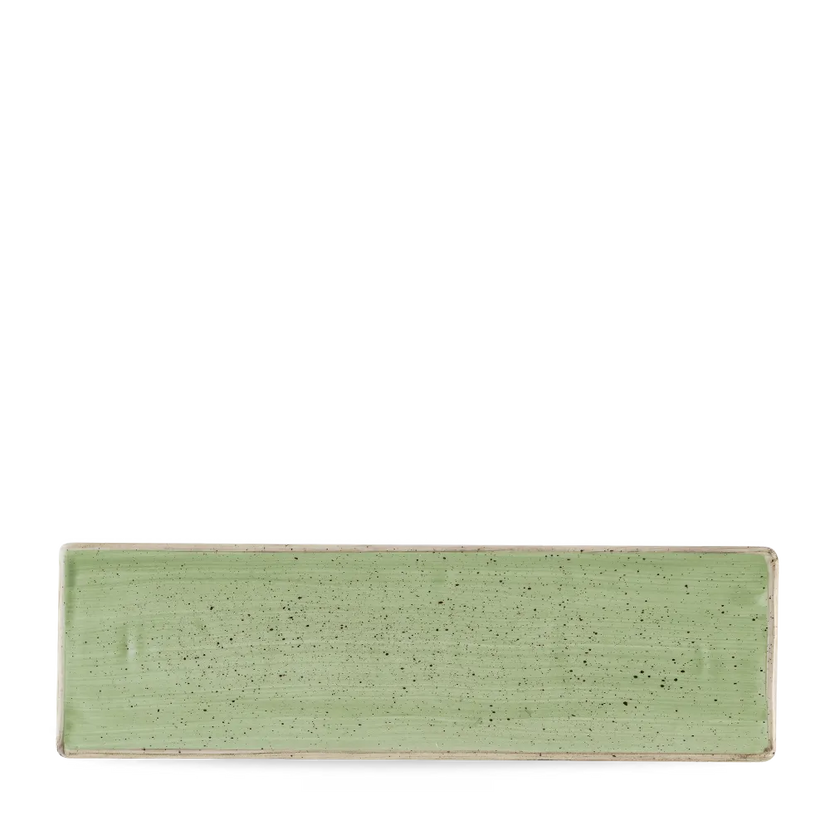Churchill Stonecast Sage Green ovaal bord 30x9 cm – langwerpig groen bord voor restaurants