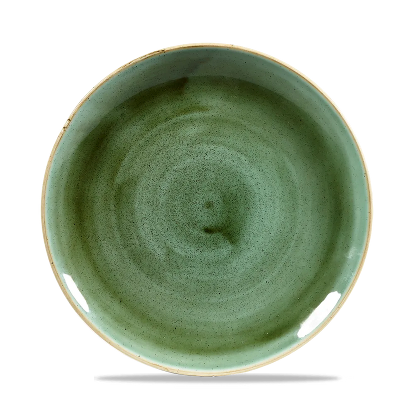 Churchill Stonecast Samphire Green Evolve coupebord Ø 22 cm – randloos porseleinen bord voor professionele keukens