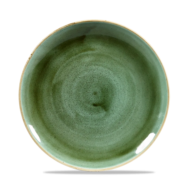 Churchill Stonecast Samphire Green Evolve coupebord Ø 22 cm – randloos porseleinen bord voor professionele keukens