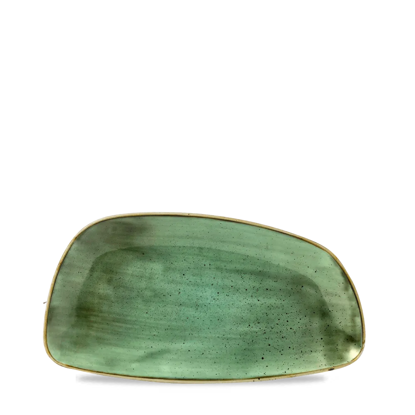 Churchill Stonecast Samphire Green geometrisch chef's bord 30 x 15,5 cm – porseleinen presenteerbord voor de horecasector