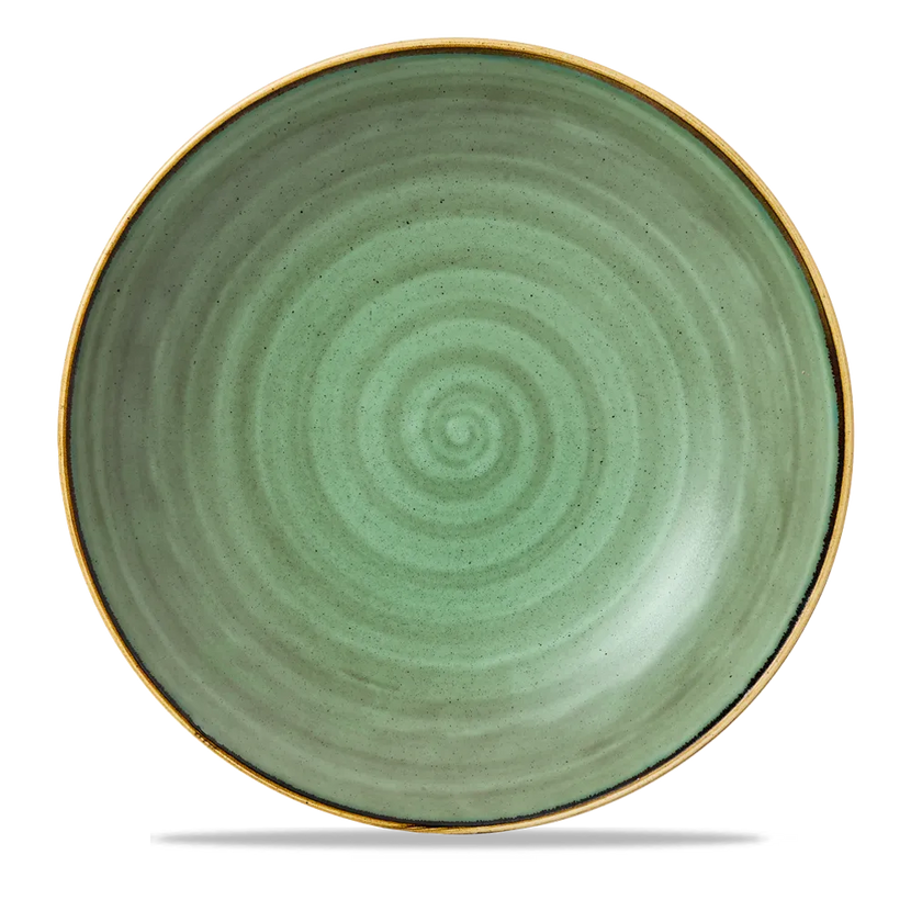 Churchill Stonecast Samphire Green coupe pastabord Ø 30,5 cm – randloos porseleinen bord voor hotels en restaurants