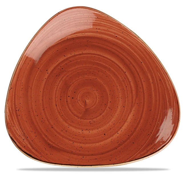 Churchill Stonecast Orange Lotus bord Ø 30 cm – gespikkeld porseleinen bord voor cafés en bars