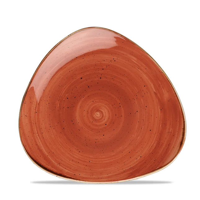 Churchill Stonecast Orange Lotus bord Ø 23 cm – gespikkeld porseleinen bord voor buffetten en catering