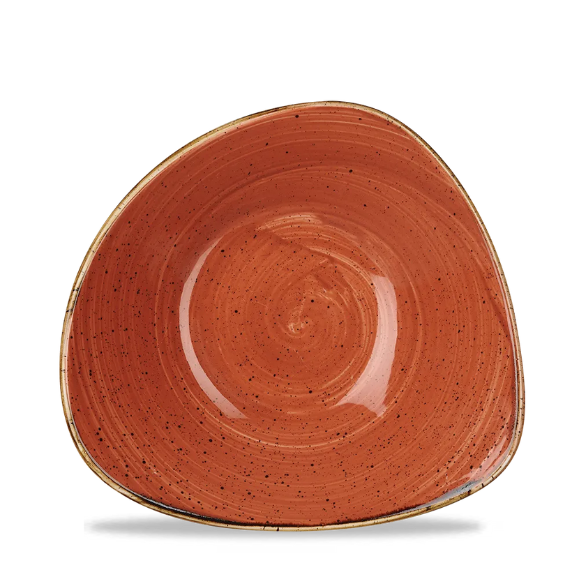 Churchill Stonecast Orange Lotus kom Ø 18 cm – gespikkeld porseleinen kom voor de horecasector