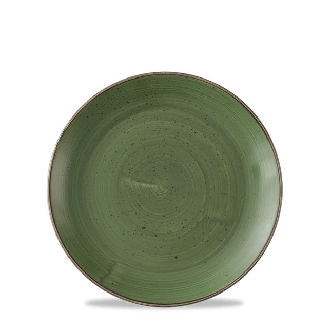 Churchill Stonecast Sorrel Green coupebord Ø 16,5 cm – gespikkeld porseleinen bord voor restaurants