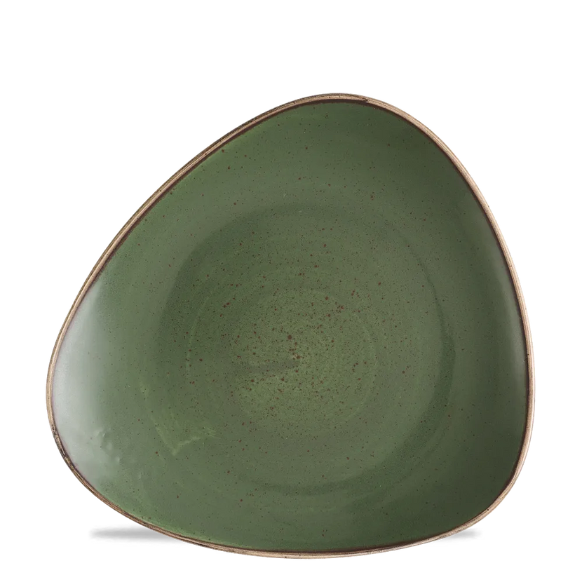 Churchill Stonecast Sorrel Green lotusbord Ø 22,9 cm – gespikkeld porseleinen bord voor horeca