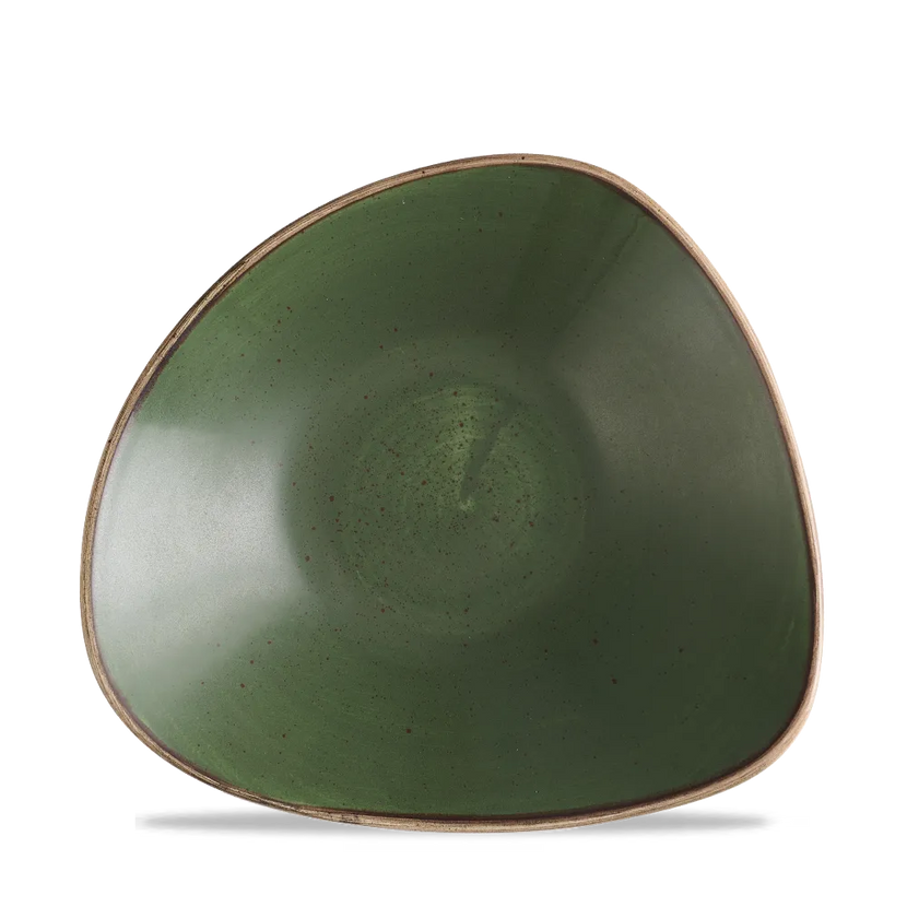 Churchill Stonecast Sorrel Green lotuskom Ø 22,9 cm – gespikkelde porseleinen kom voor restaurants