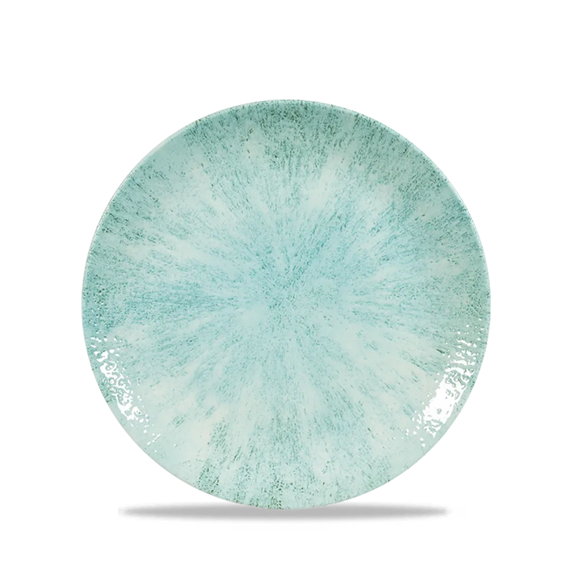 Churchill Stone Aquamarine Evolve coupebord Ø 17 cm – randloos porseleinen bord voor restaurants